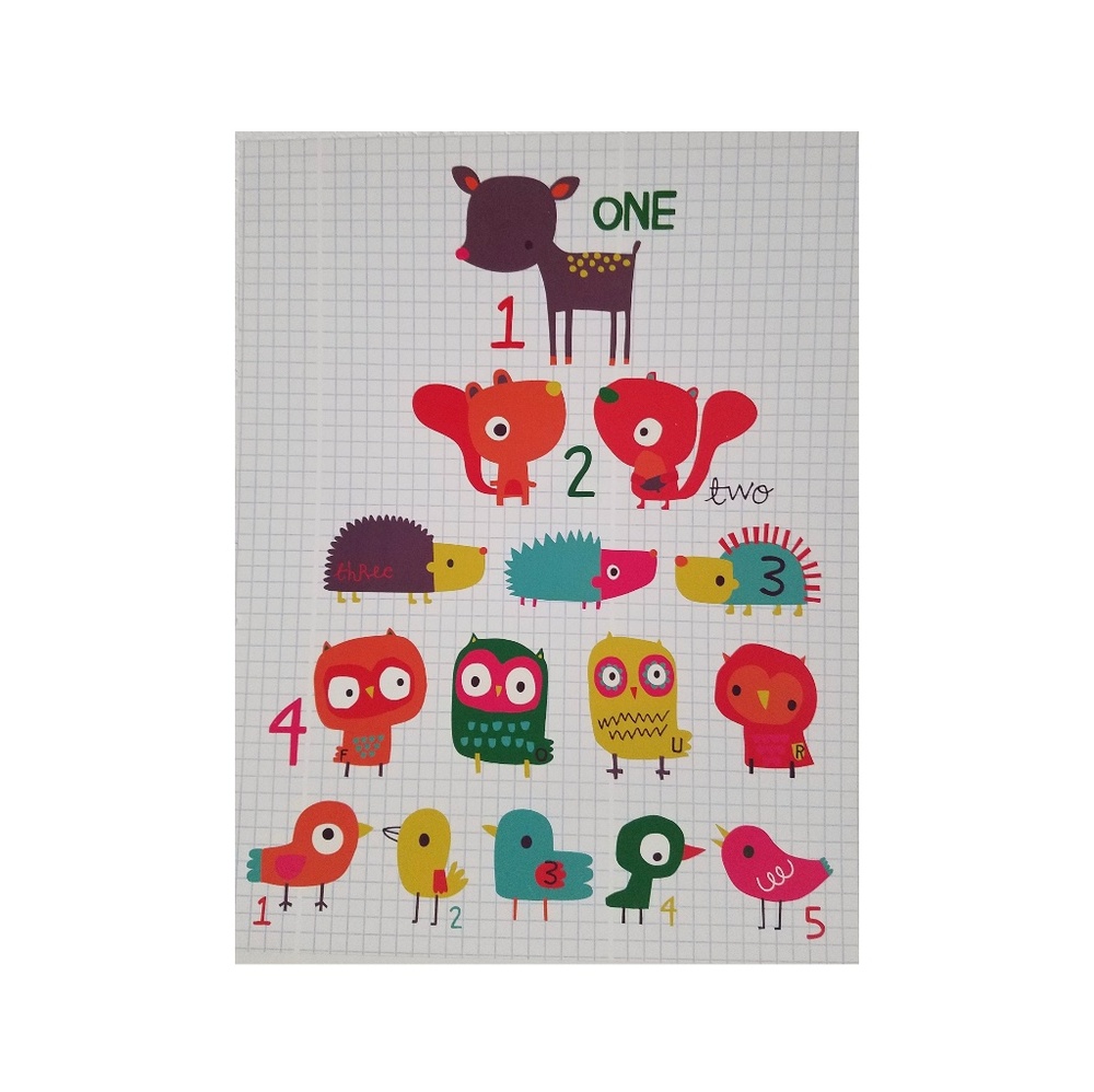 Children's Wall Art Print Woodland 123 11X14"
